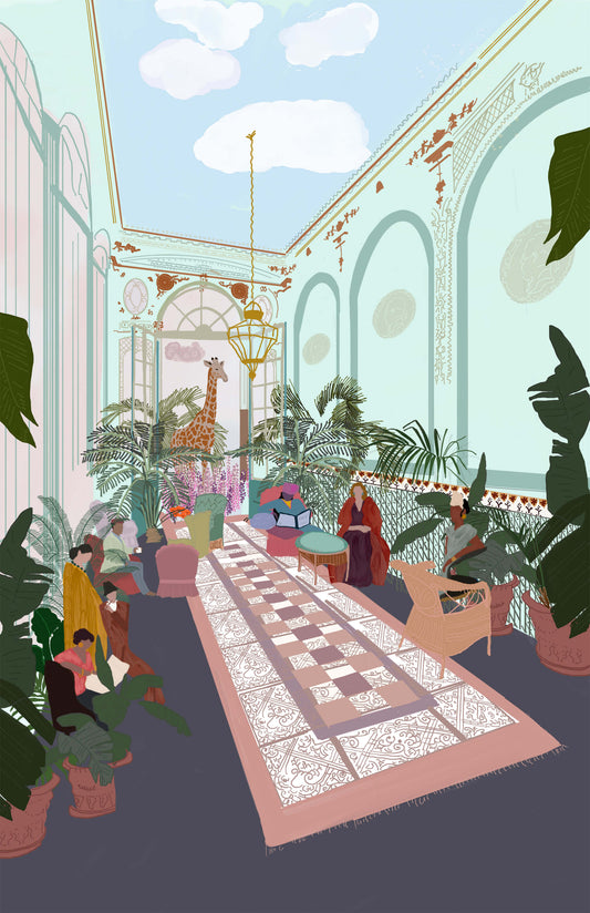 Winter Garden – illustration of the Hôtel de la Païva in Paris, by Maria Aurora Zeiss